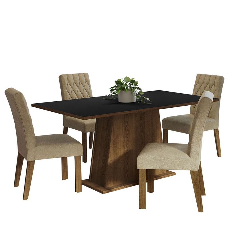 MADESA - Juego de Comedor Ashley con 4 Sillas
