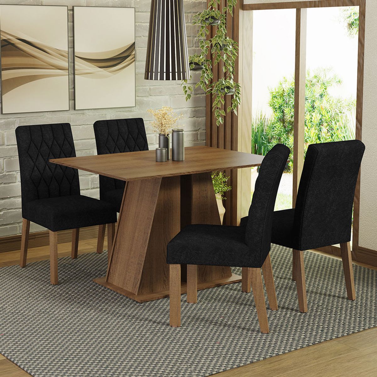 MADESA - Juego de Comedor Gisele con 4 Sillas Oxford