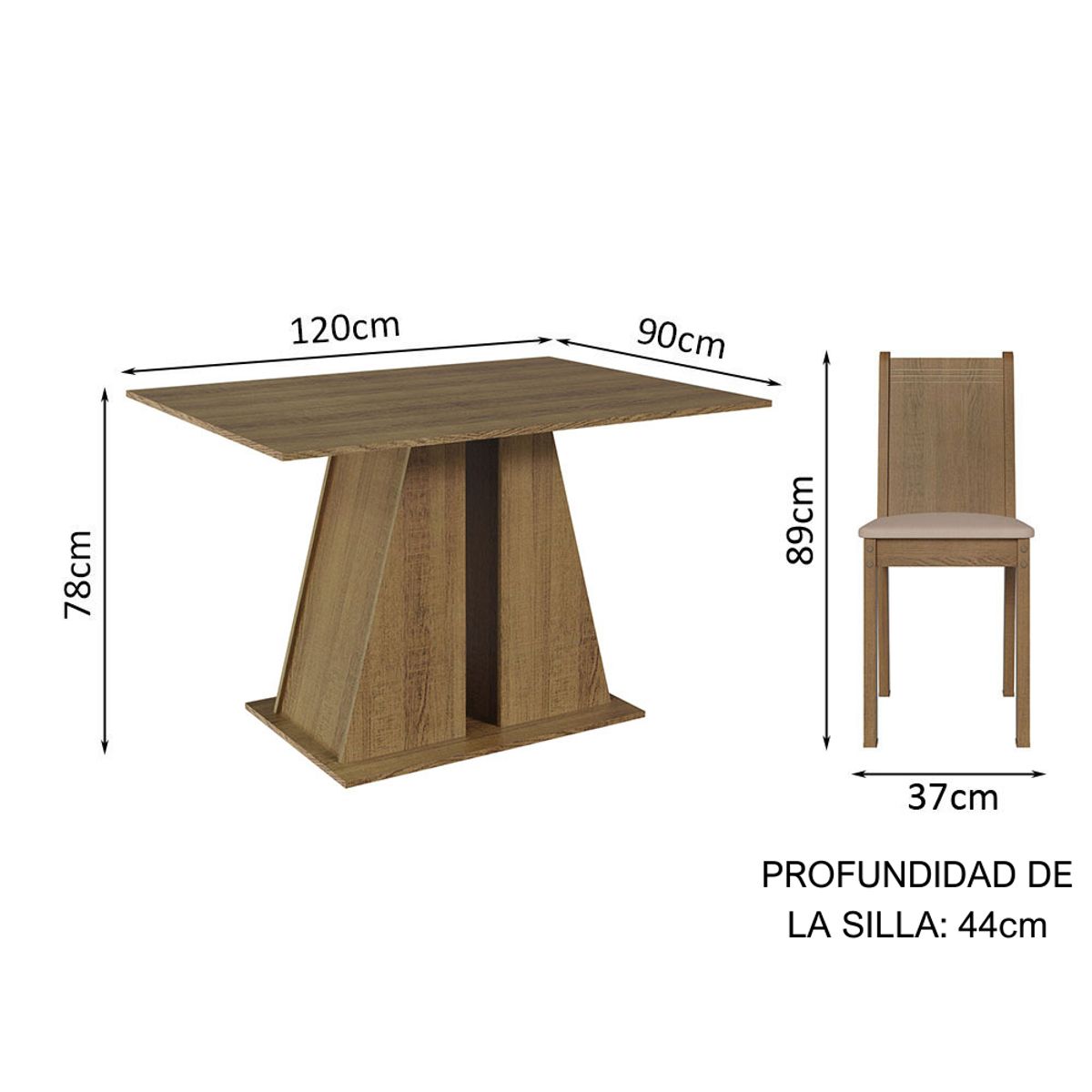 MADESA - Juego de Comedor Marilyn con 4 Sillas