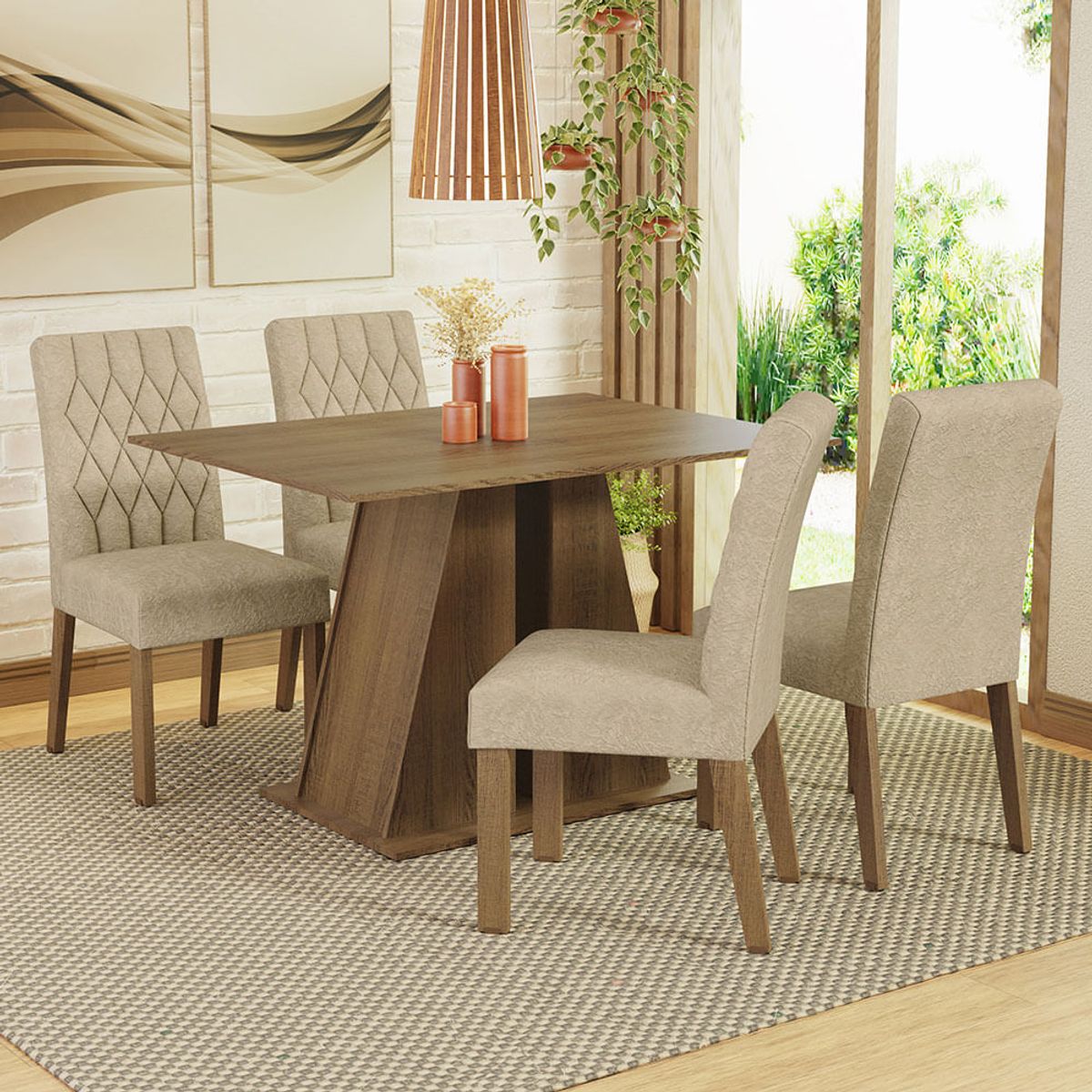 MADESA - Juego de Comedor Gisele con 4 Sillas