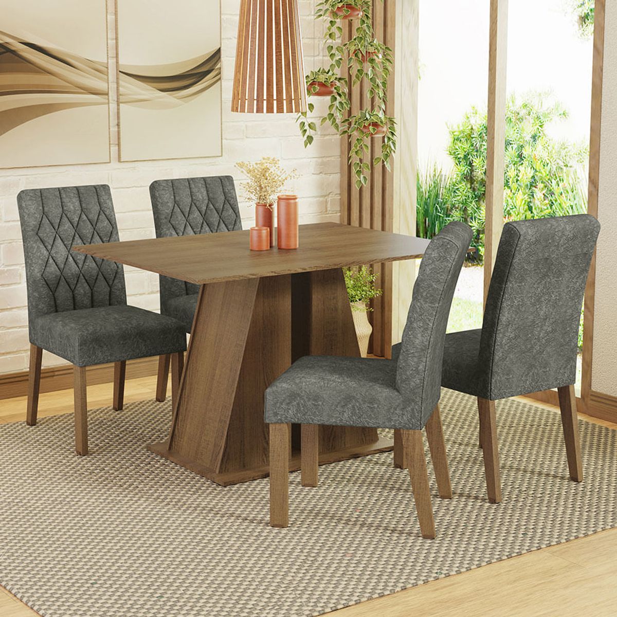 MADESA - Juego de Comedor Gisele con 4 Sillas