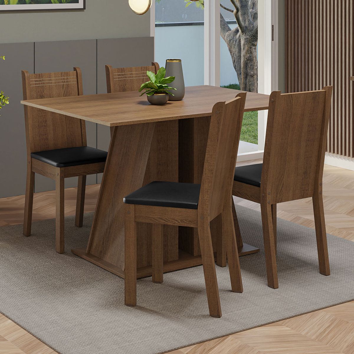 MADESA - Juego de Comedor Marilyn con 4 Sillas