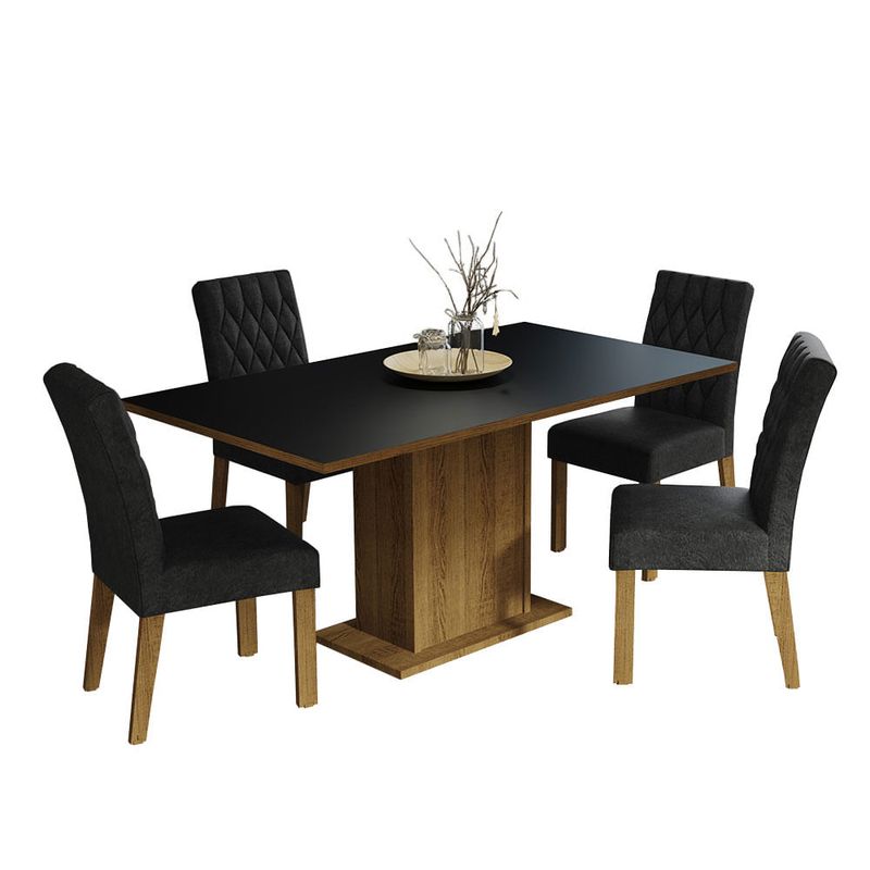 MADESA - Juego de Comedor Cindy con 4 Sillas Oxford