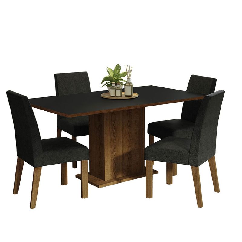 MADESA - Juego de Comedor Keila con 4 Sillas Oxford