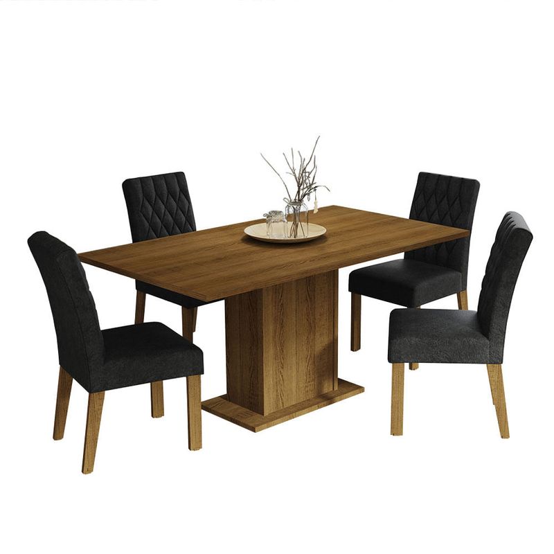 MADESA - Juego de Comedor Cindy con 4 Sillas Oxford