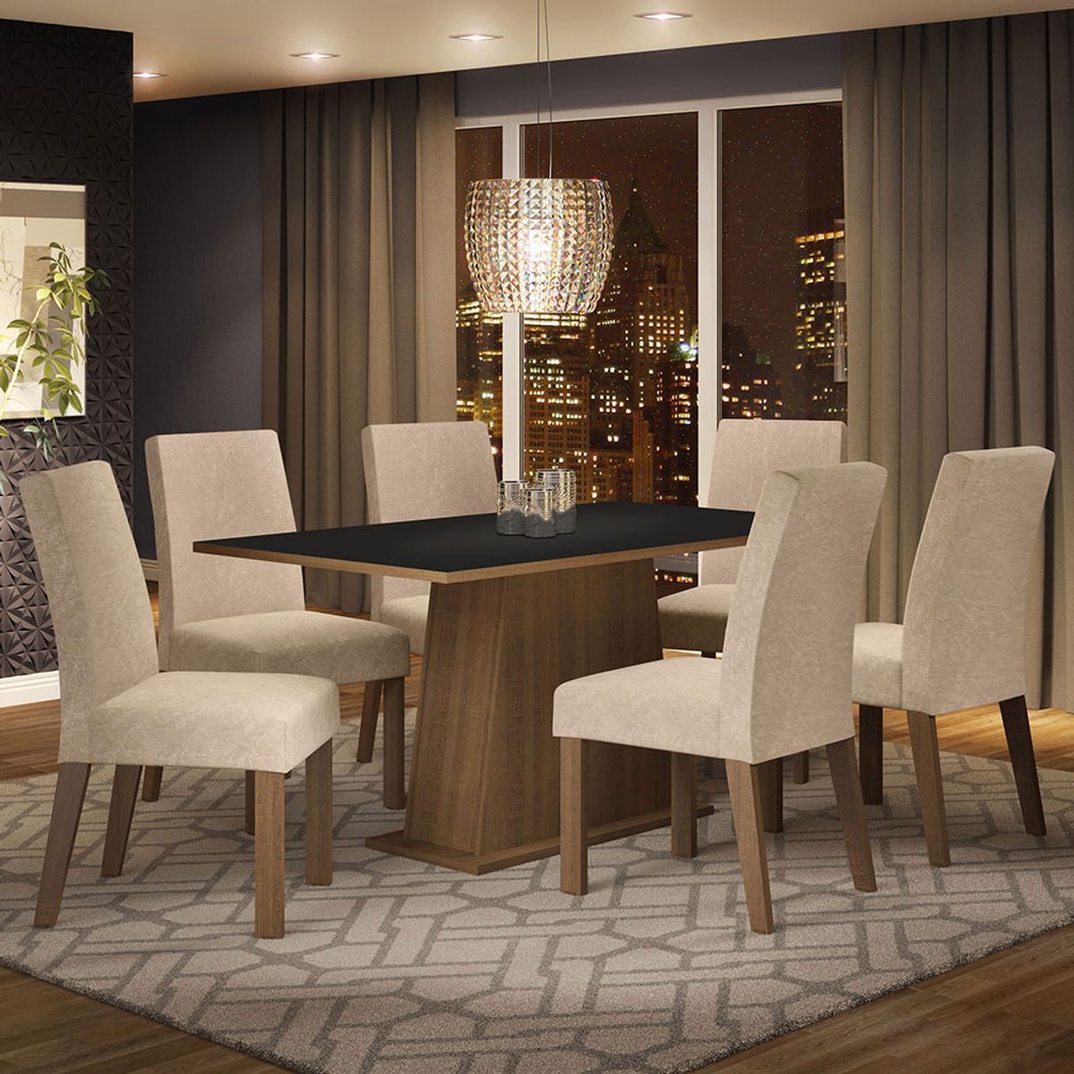 MADESA - Juego de Comedor Luciana con 6 Sillas