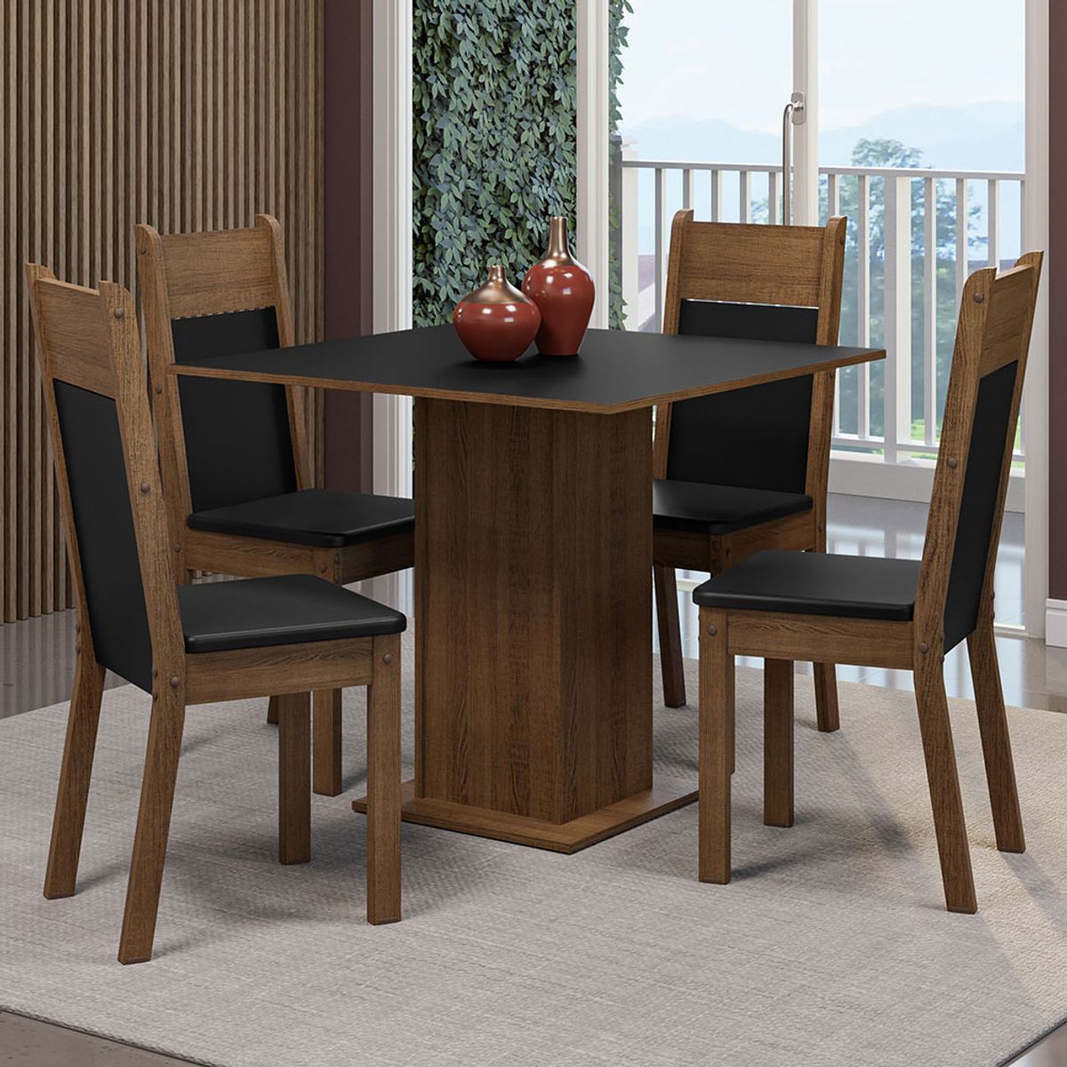 MADESA - Juego de Comedor Claire con 4 Sillas