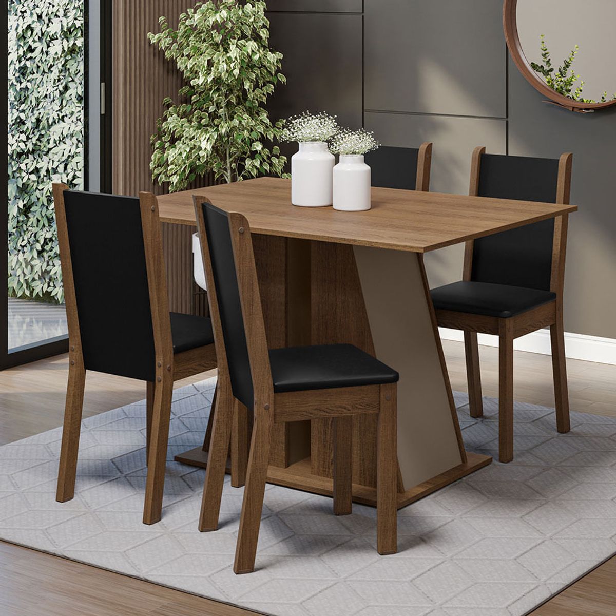 MADESA - Juego de Comedor Sophie con 4 Sillas