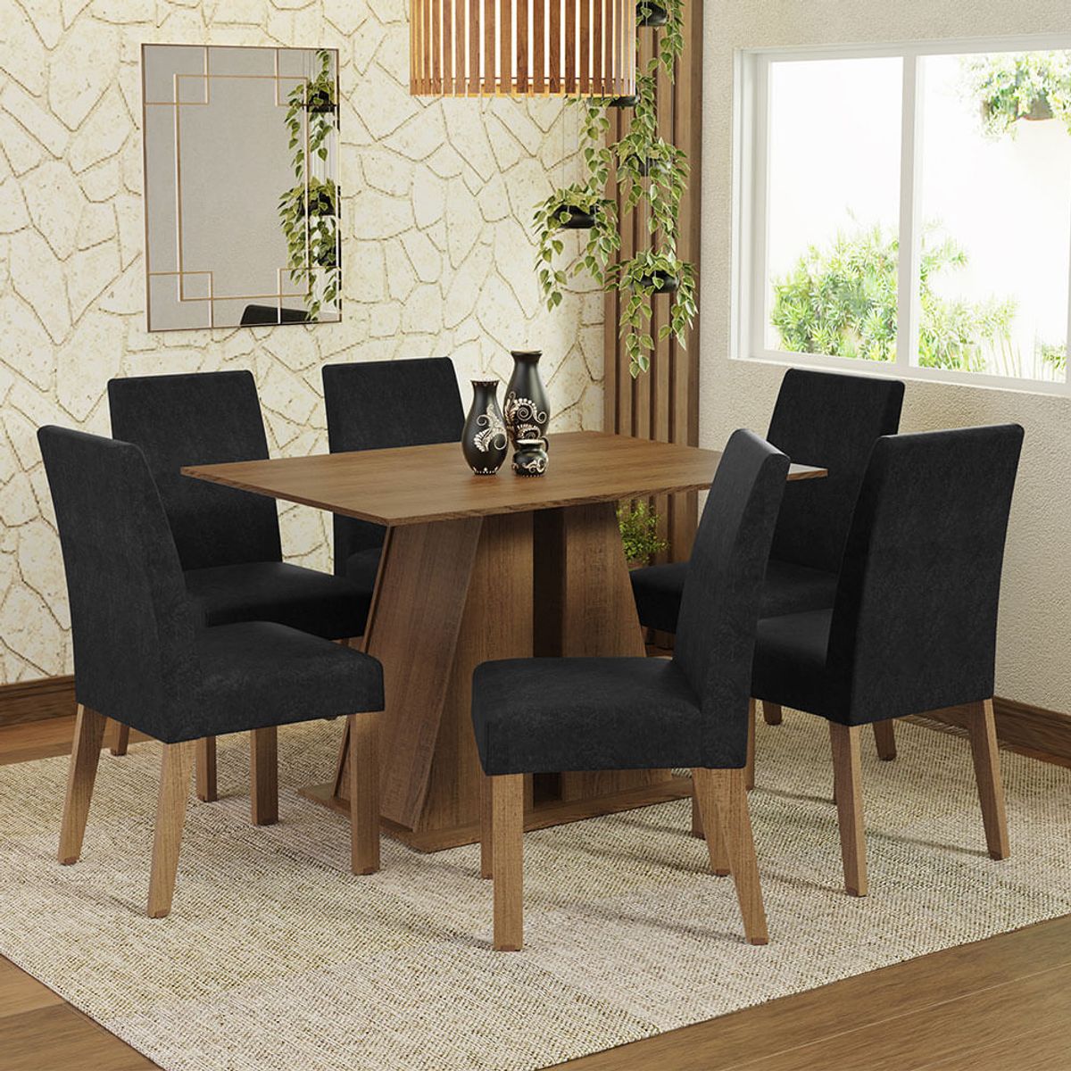 MADESA - Juego de Comedor Cheryl con 6 Sillas Oxford