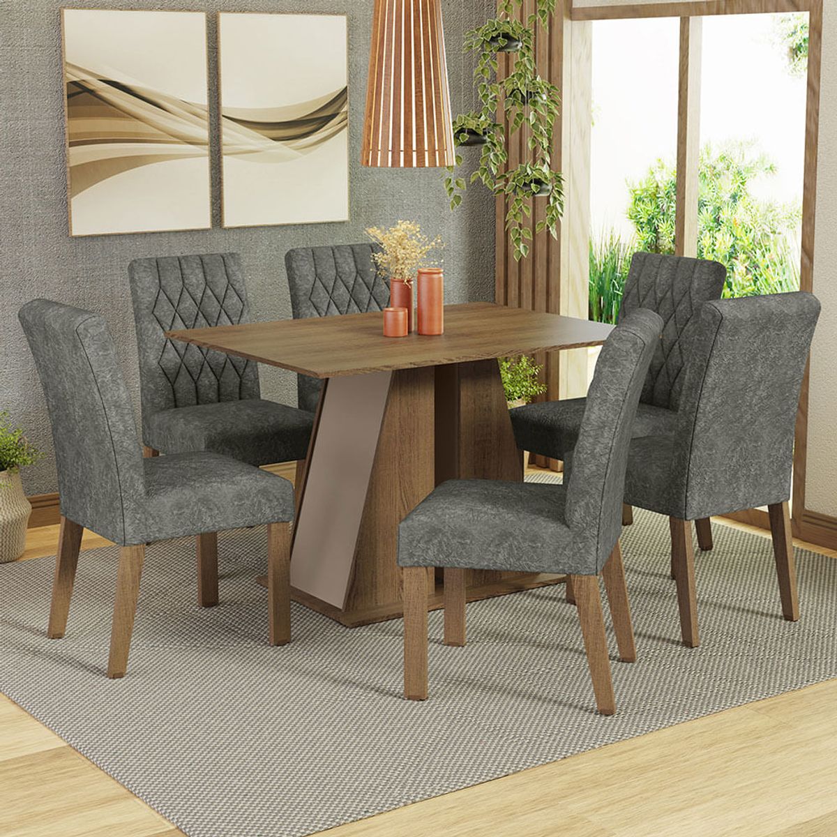 MADESA - Juego de Comedor Fabiana con 6 Sillas