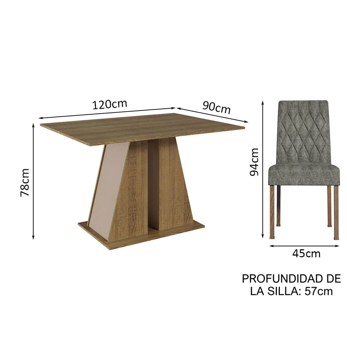 MADESA - Juego de Comedor Fabiana con 6 Sillas