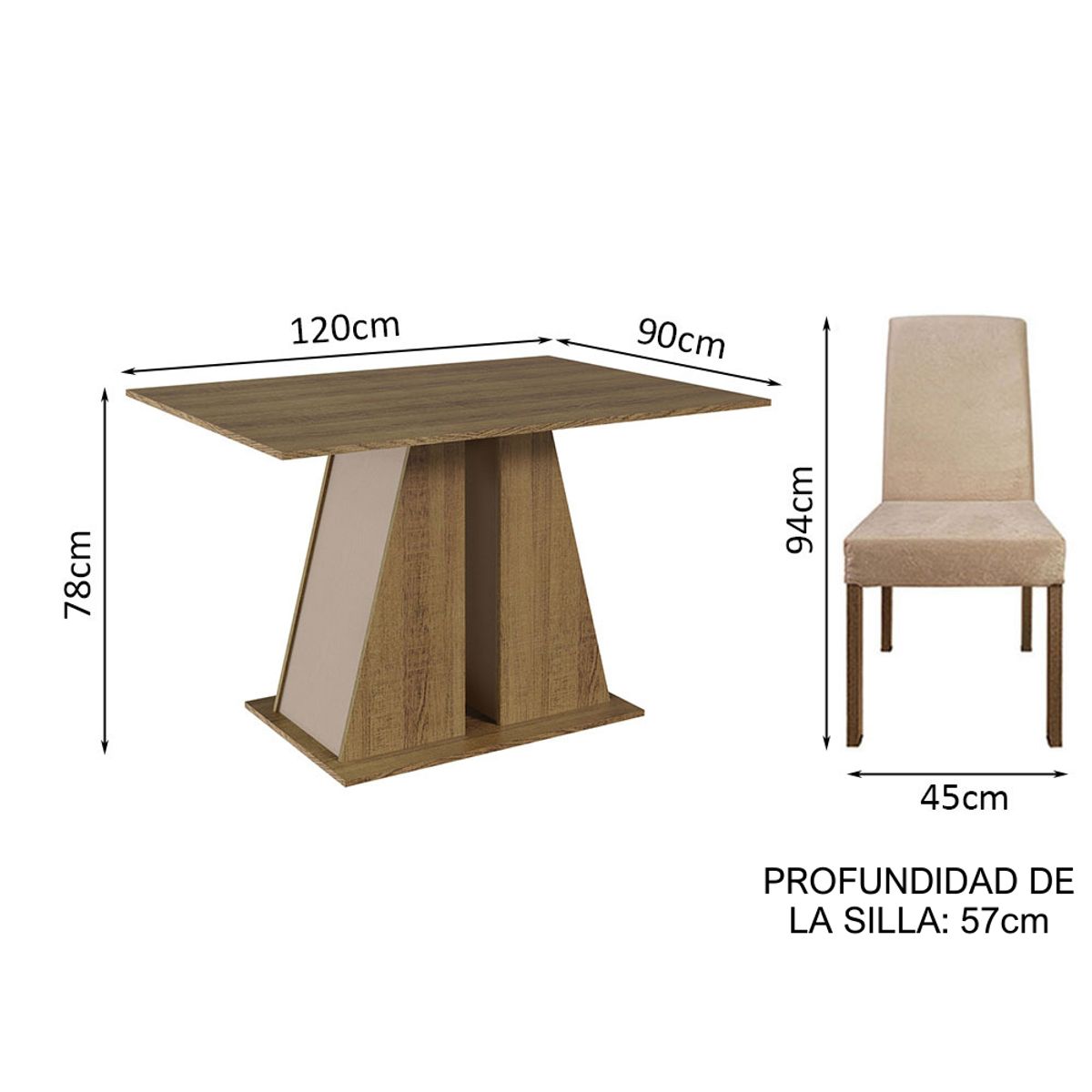 MADESA - Juego de Comedor Cheryl con 6 Sillas