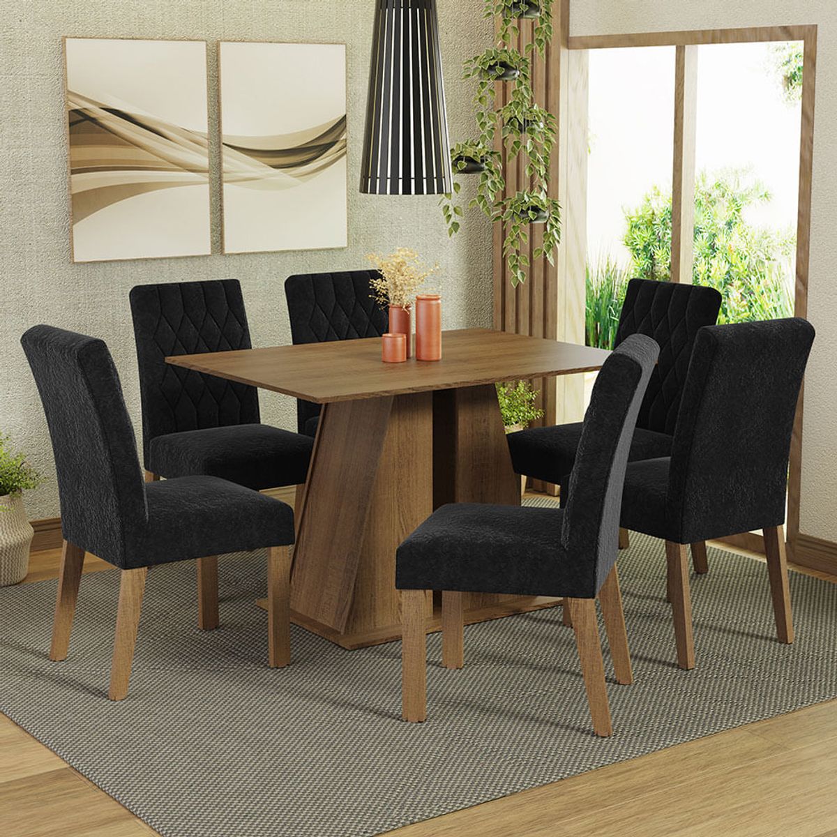 MADESA - Juego de Comedor Fabiana con 6 Sillas