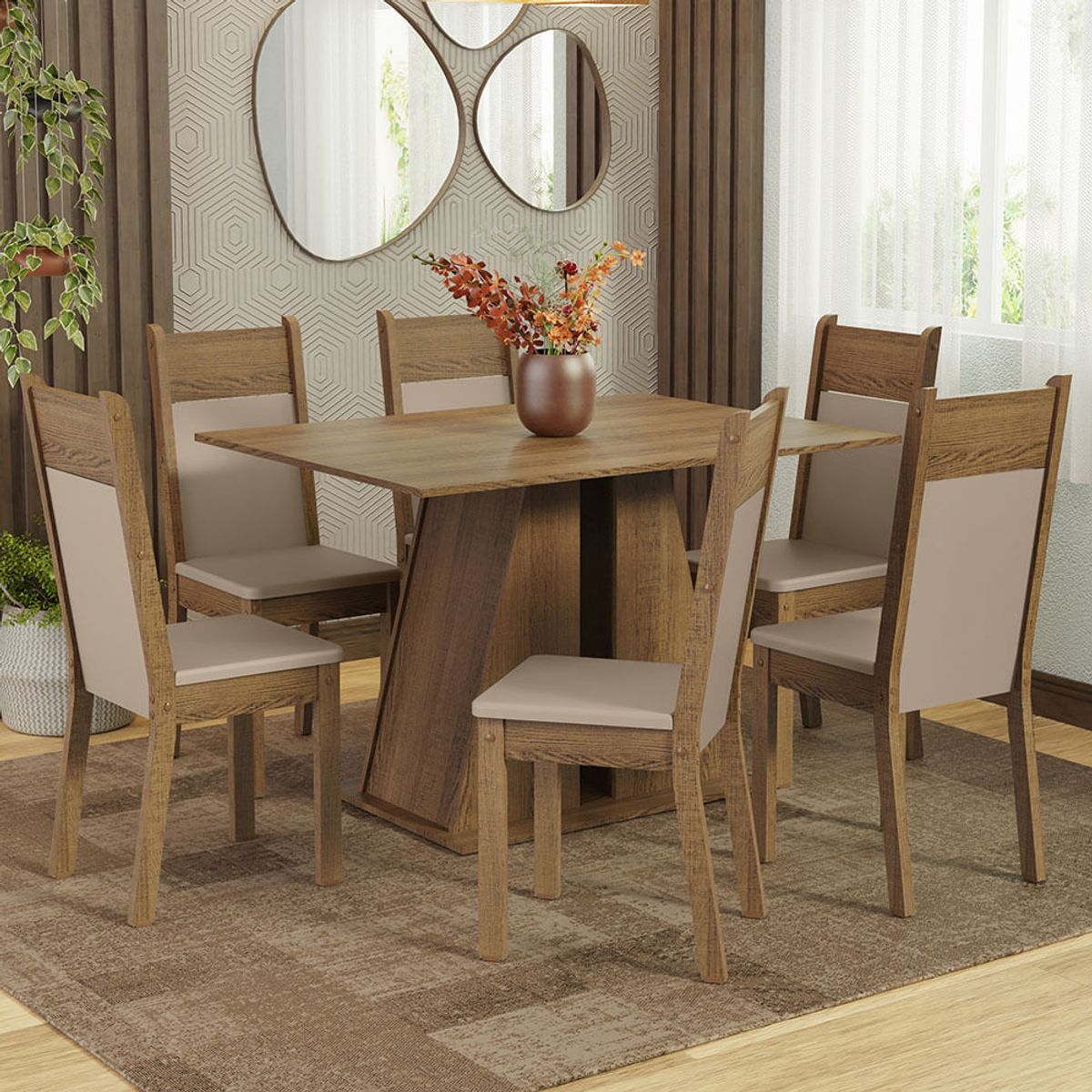 MADESA - Juego de Comedor Beverly con 6 Sillas