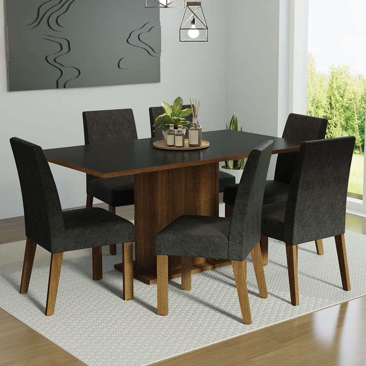 MADESA - Juego de Comedor Renata con 6 Sillas