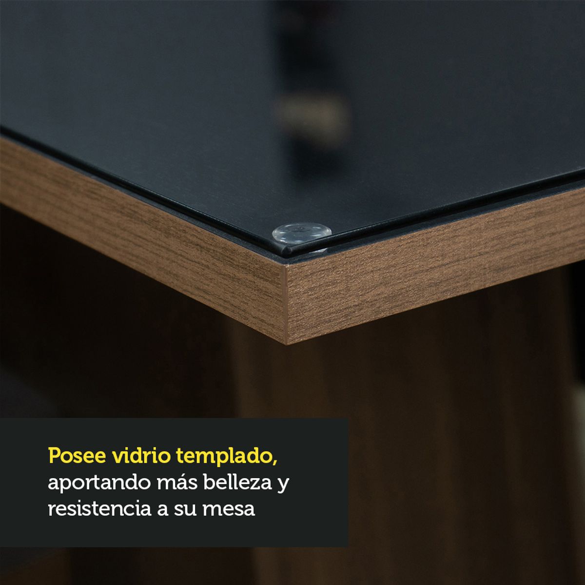 MADESA - Juego de Comedor Patricia 6 Sillas - Tablero Madera y Cristal