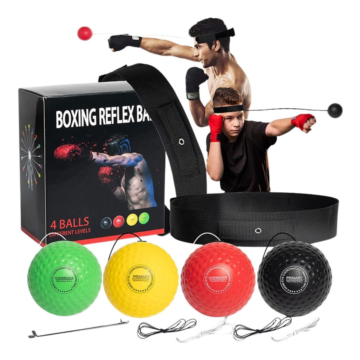 GENERICO - Pelotas de Reflejos x4 para BOX y MMA