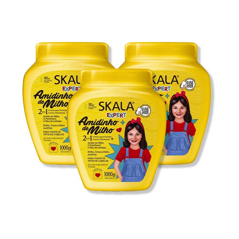 SKALA - CREMA TRATAMIENTO CAPILAR AMIDINHO DE MILHO KIDS 1000G - SKALA EXPERT 3 UNID