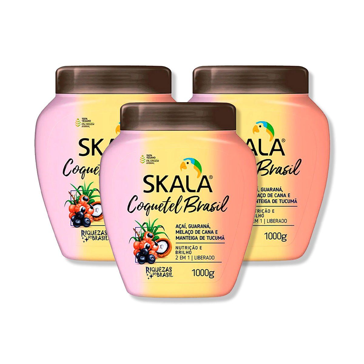 SKALA - CREMA TRATAMIENTO CAPILAR COQUETEL BRASIL CAPILAR NUTRITIVA 1000G - SKALA 3 UNID