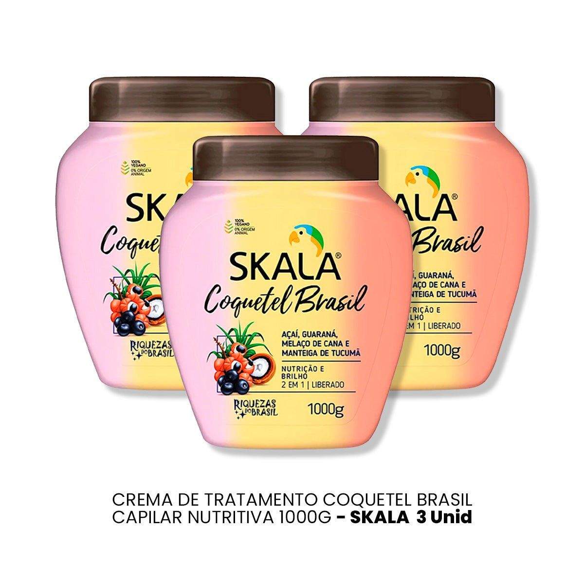 SKALA - CREMA TRATAMIENTO CAPILAR COQUETEL BRASIL CAPILAR NUTRITIVA 1000G - SKALA 3 UNID