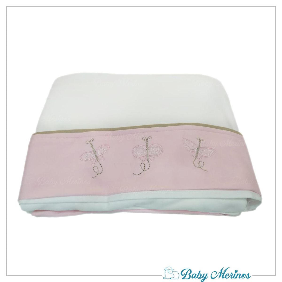 BABY MERINOS - Juego de Sabanas 130 x 70 cm Niña Mariposas - BDR