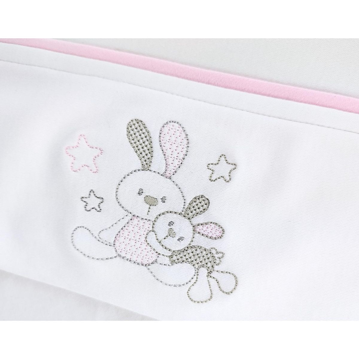 BABY MERINOS - Set de Sábanas Bebe Algodón Cuna Niña - 2 conejos - BRB