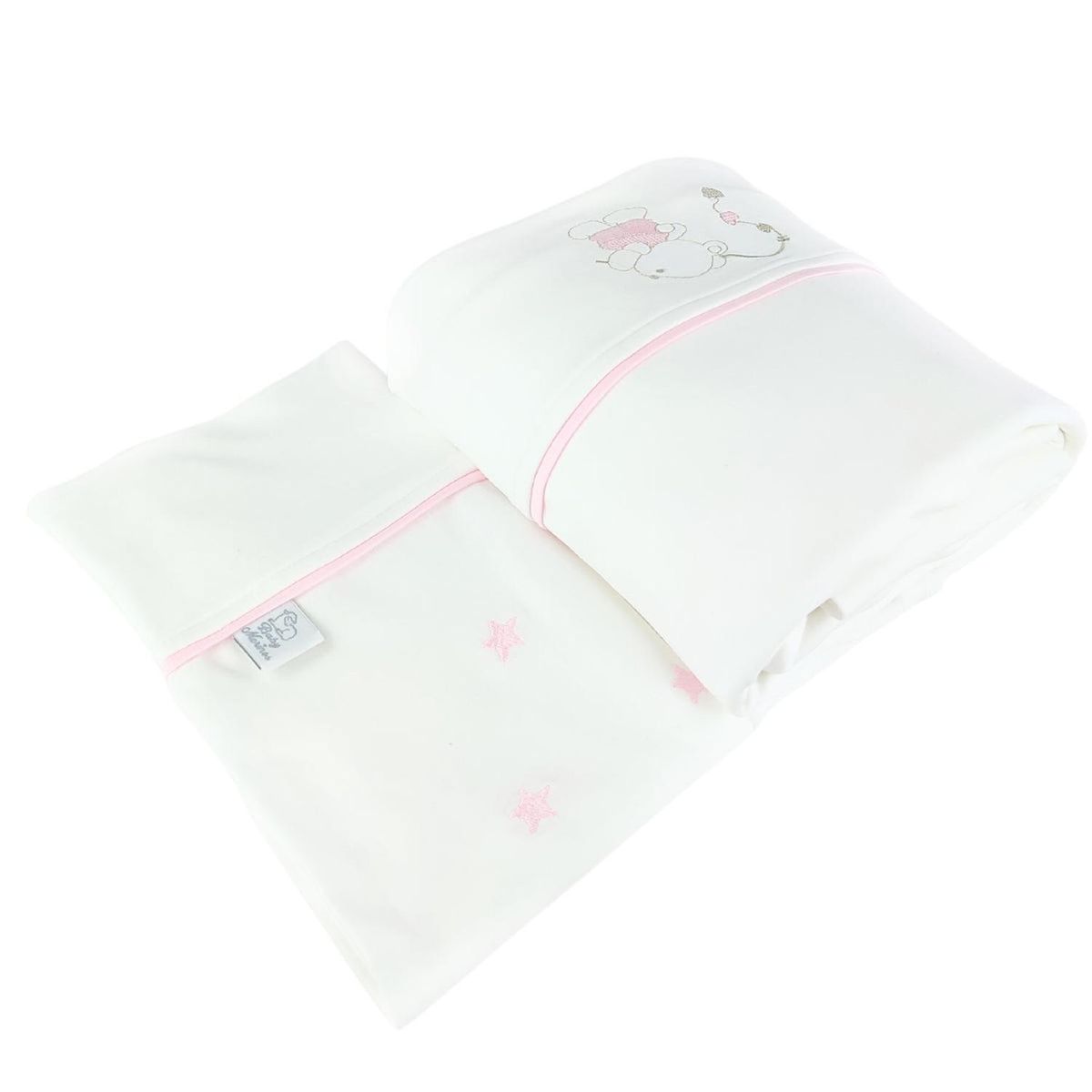 BABY MERINOS - Set de Sábanas Bebe Algodón Cuna Niña - Osita pescadora - BRB