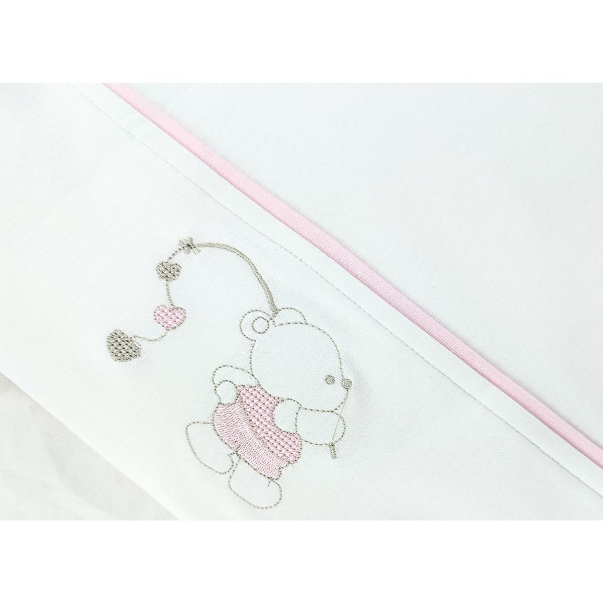 BABY MERINOS - Set de Sábanas Bebe Algodón Cuna Niña - Osita pescadora - BRB