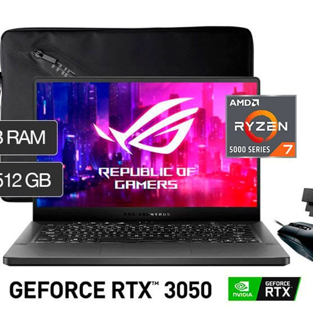 ASUS - Asus ROG Zephyrus G14 14" WQHD 120Hz, AMD Ryzen 7 5800HS, 16GB RAM, 512GB SSD, RTX 3050 4GB, Windows 11