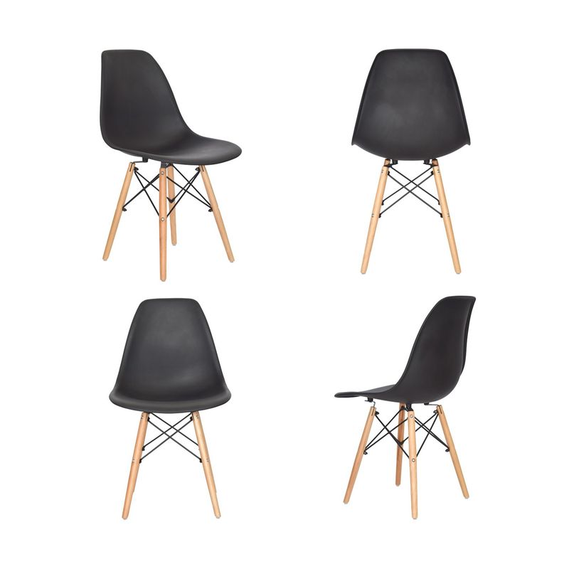 BONNO - Set X 4 Silla De Diseño Eames Negro Bonno