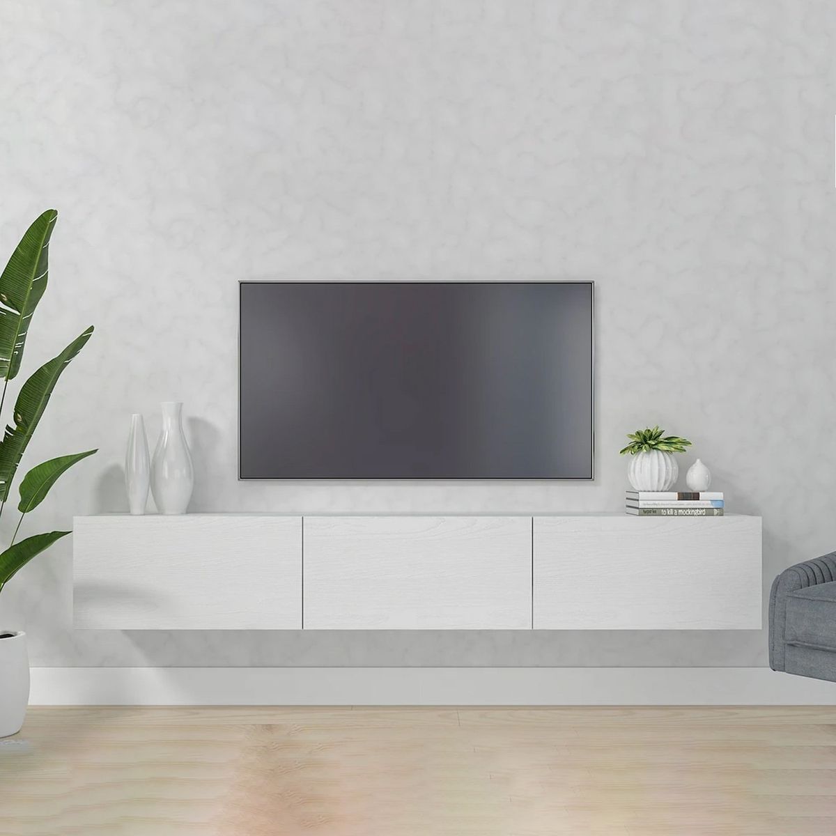 VENTITAS HOME - Mesa de TV Flotante 70” Yvette Ventitas Home Color Blanco