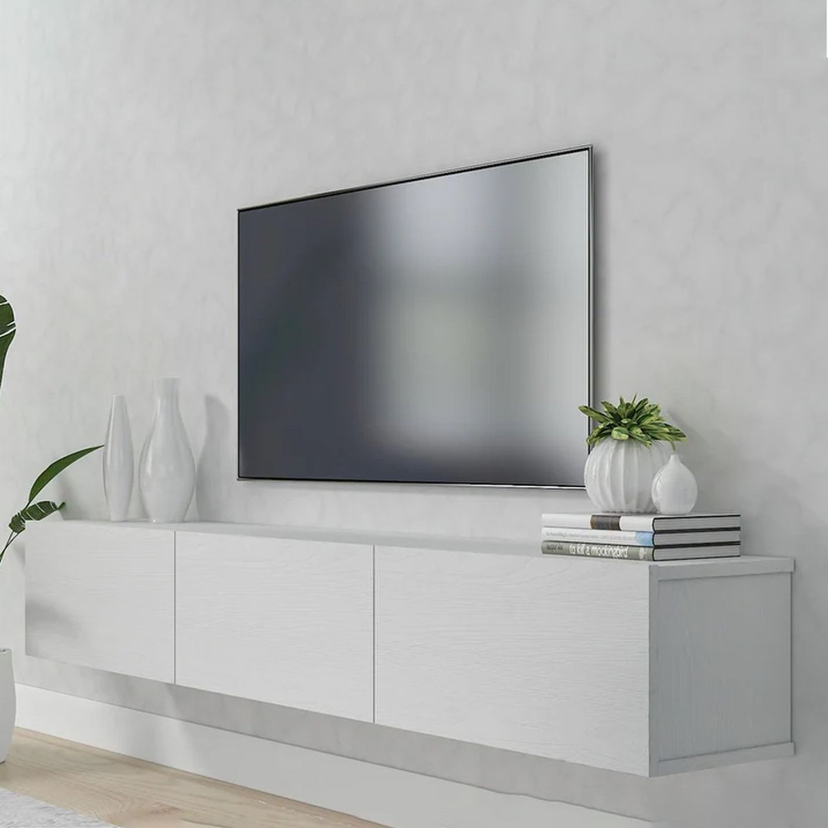 VENTITAS HOME - Mesa de TV Flotante 70” Yvette Ventitas Home Color Blanco