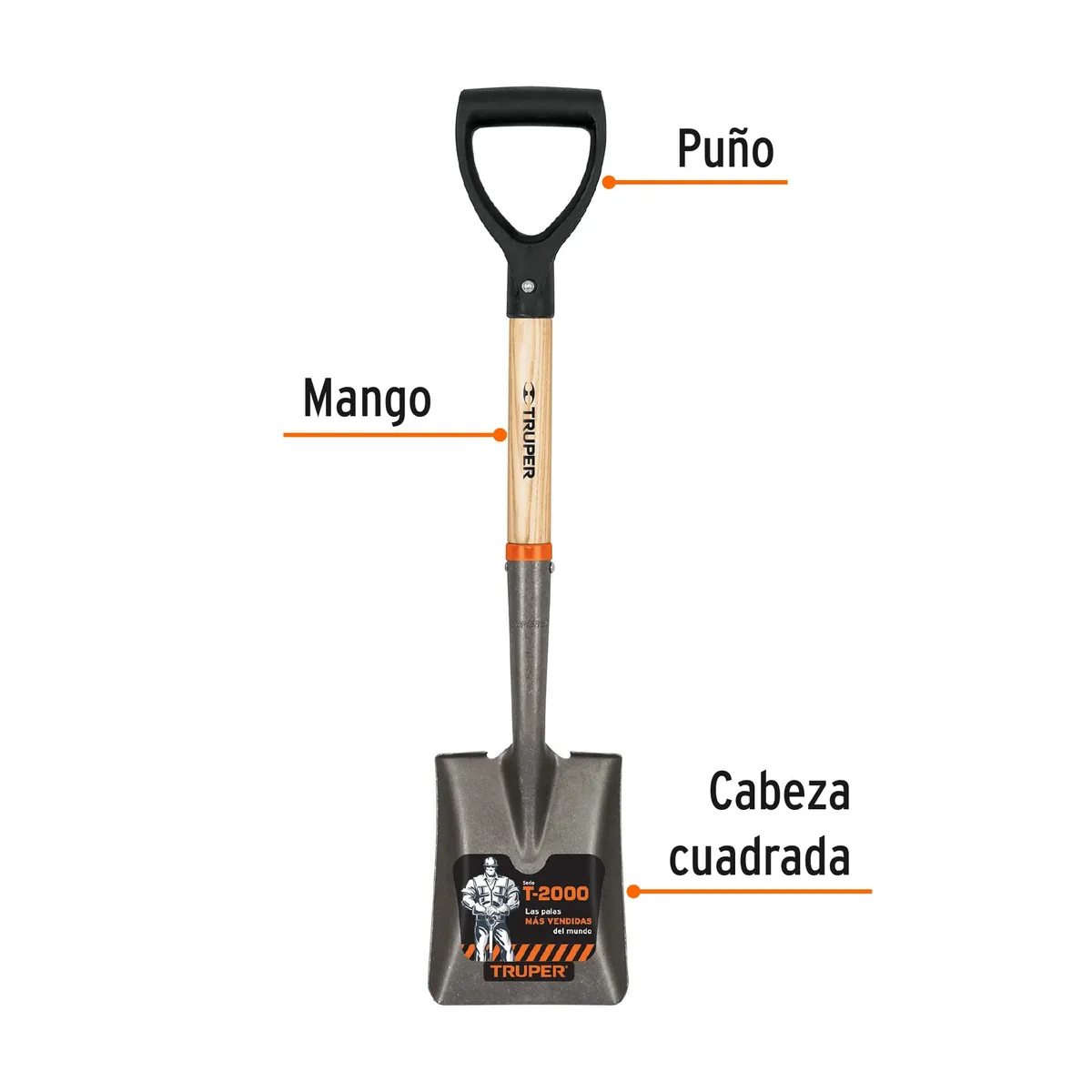 TRUPER - Pala Lampa Cuchara Recta 72cm Mango De Madera