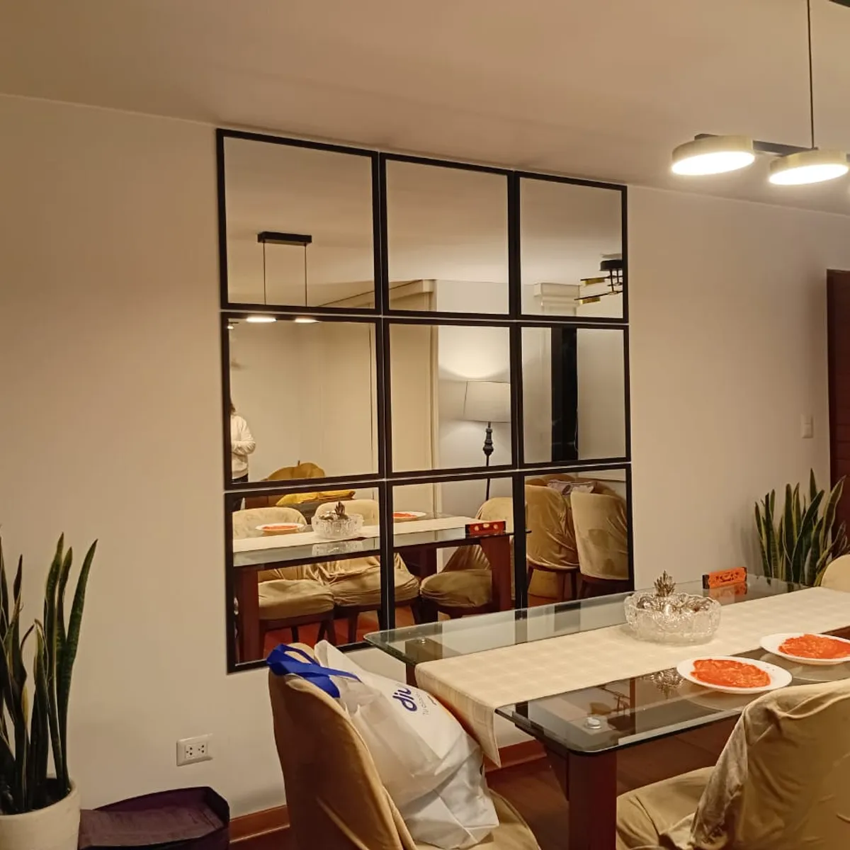 LUMINAR BRILLO & LUZ - Espejos decorativos tipo ventana con 9 espejos