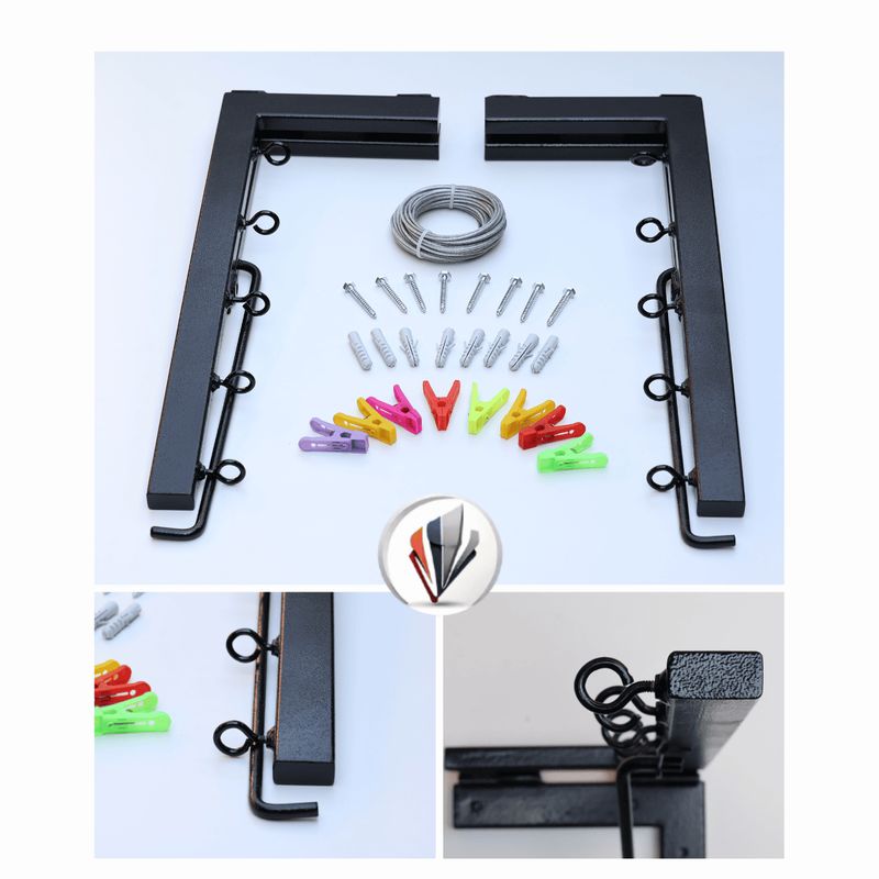 Tendedero de Pared plegable IMAHI 5Líneas 3m negro GENERICO