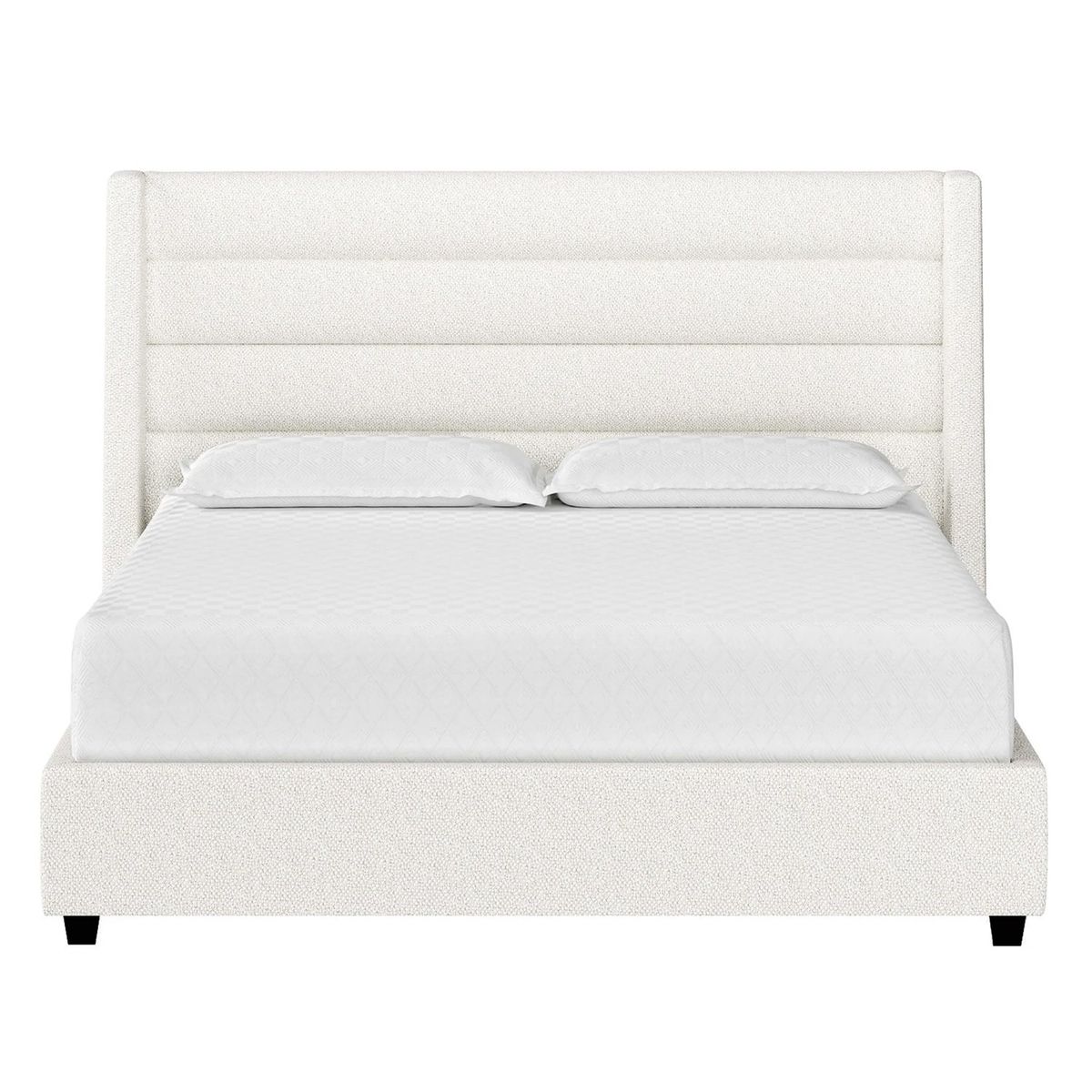 GENERICO - Cama Tapizada Listón Venus Ivory 2 Plazas