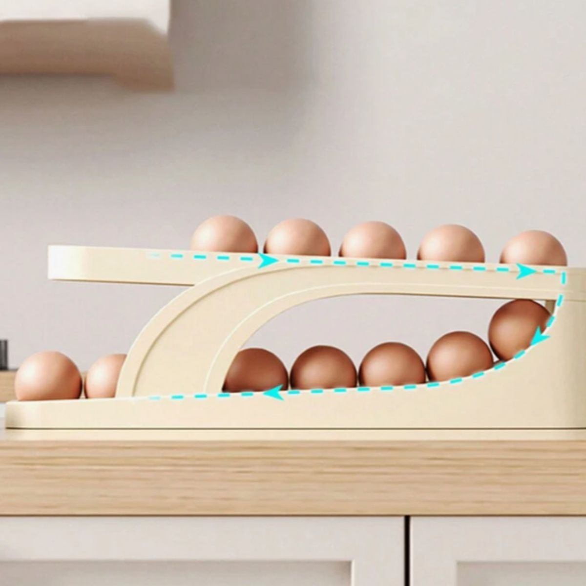GENERICO - ORGANIZADOR DISPENSADOR DE HUEVOS PARA REFRIGERADOR O ALACENA 2 NIVELES