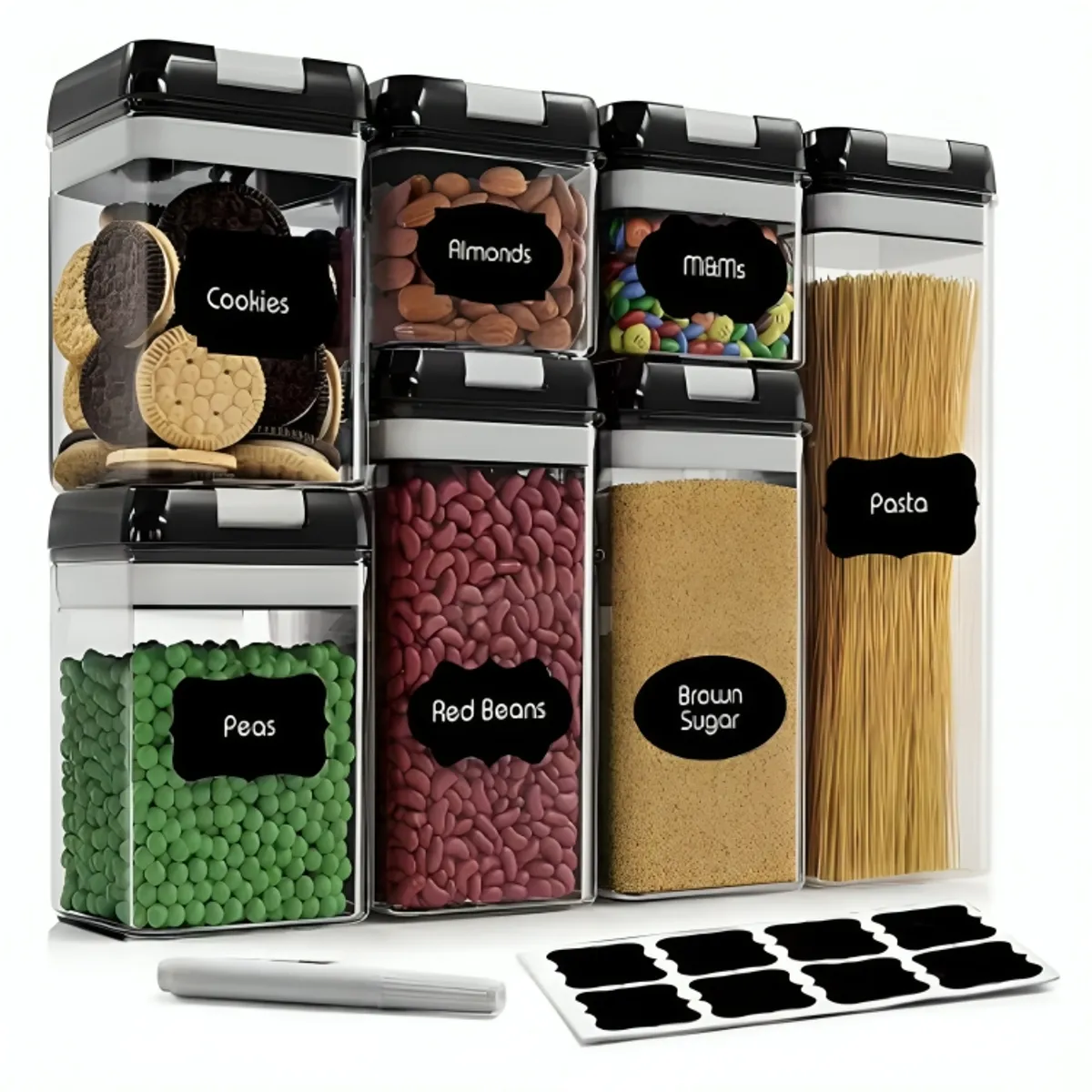 GENERICO - Set de Contenedores de Almacenamiento de Alimentos de 7 Pz Herméticos