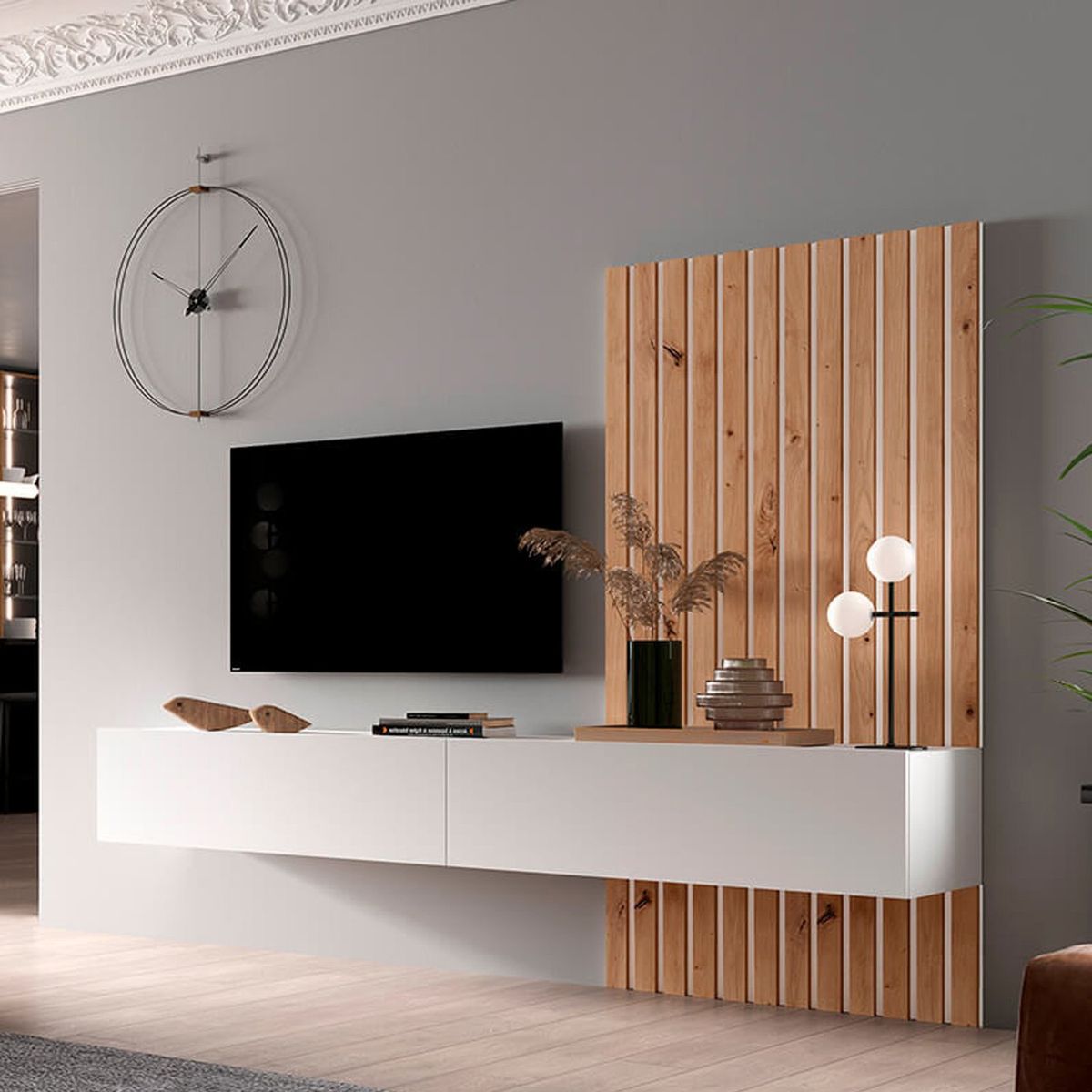 VENTITAS HOME - Mesa de TV Flotante 55” Crissanti Ventitas Home Color Blanco