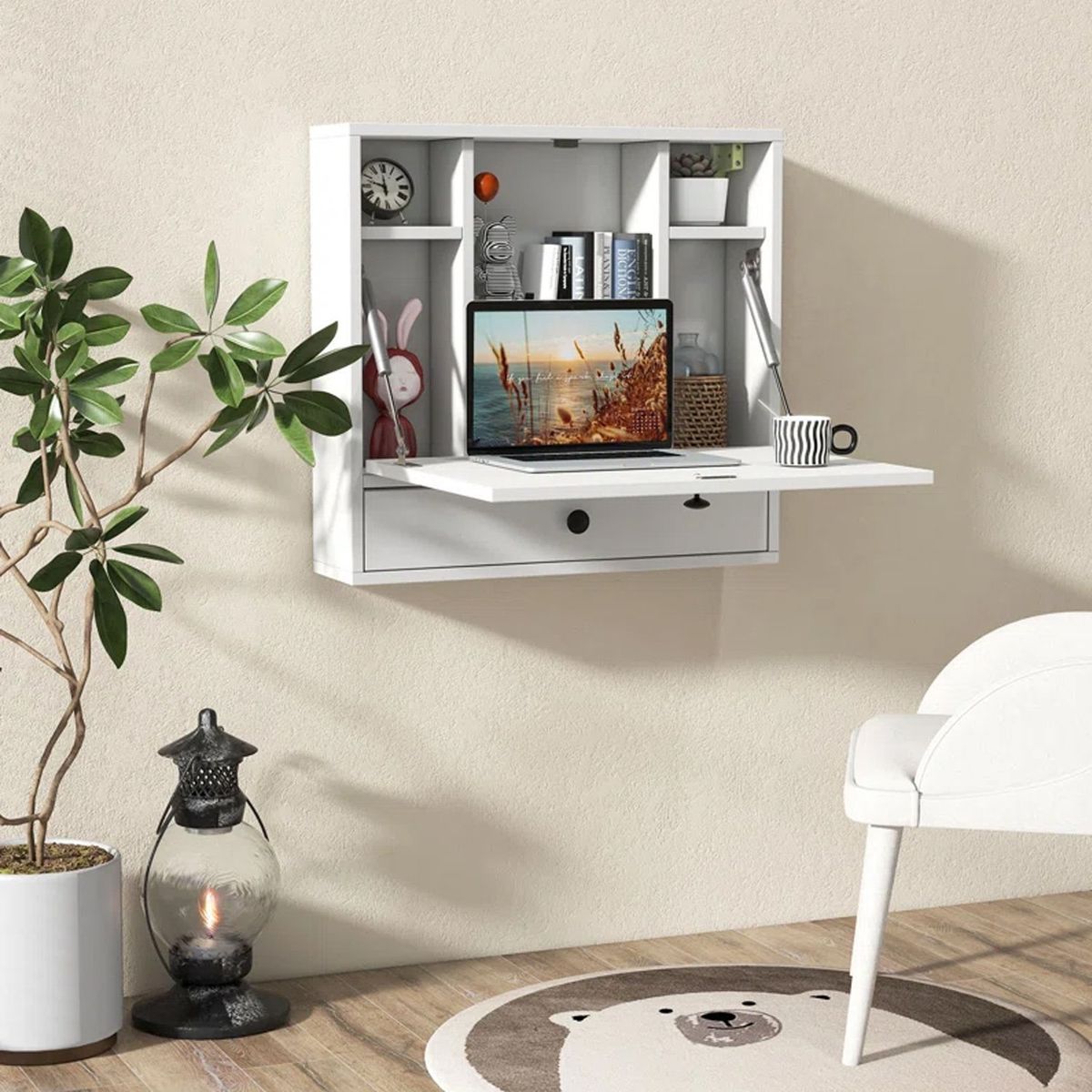 VENTITAS HOME - Escritorio Flotante Lucille Ventitas Home Color Blanco