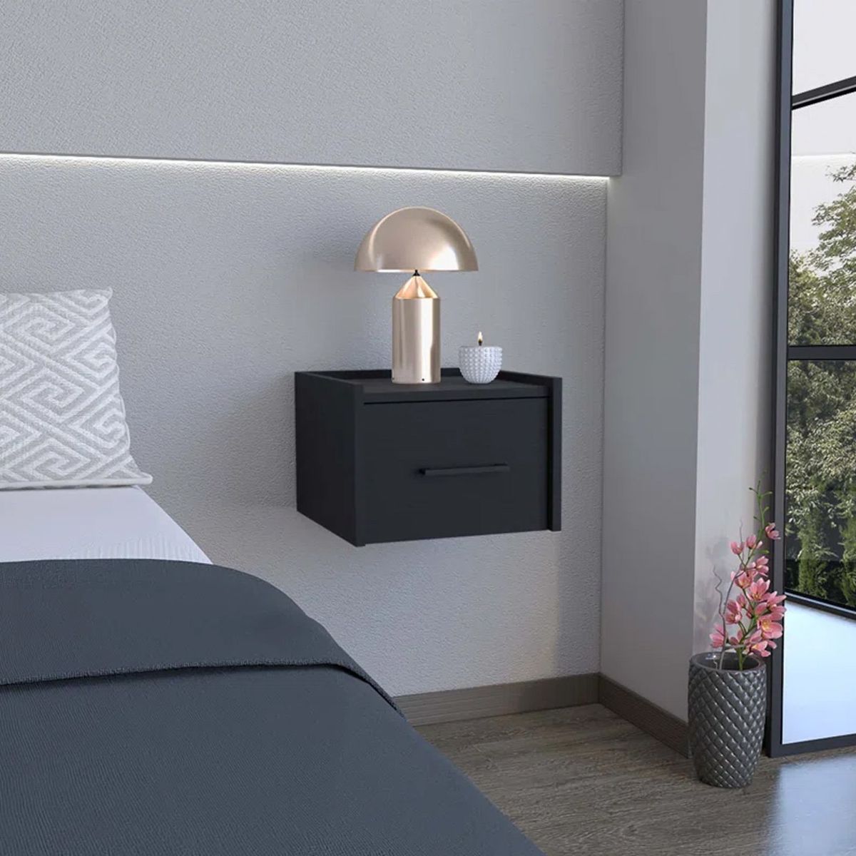 VENTITAS HOME - Velador Flotante Kirsten Ventitas Home Color Negro