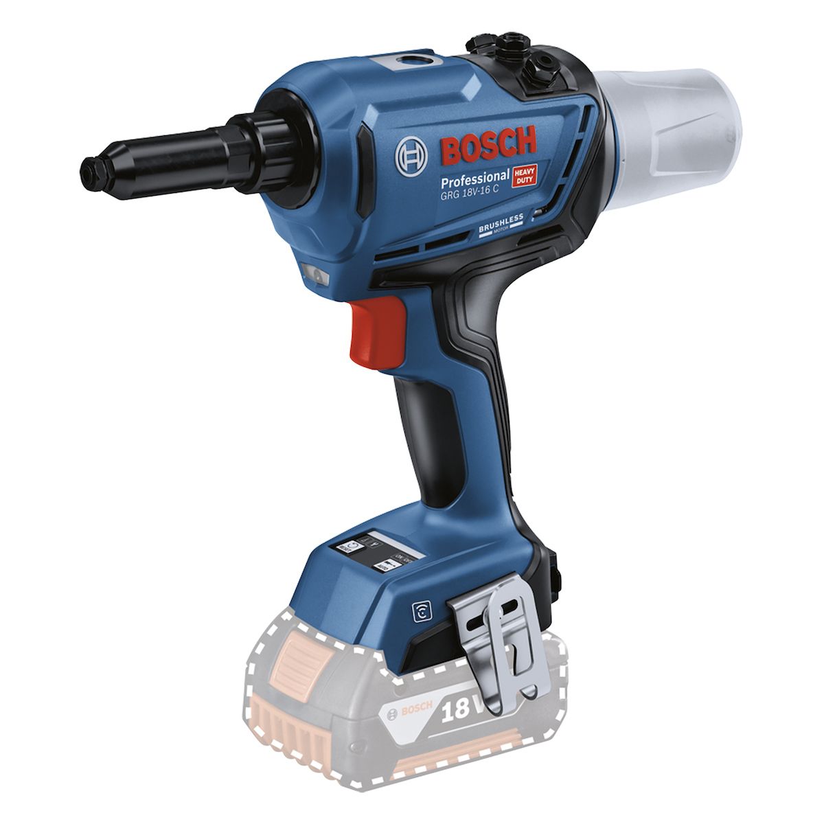 BOSCH - Remachadora 18V 16K N 3-64 mm Bosch GRG 18V-16 C Sin Batería