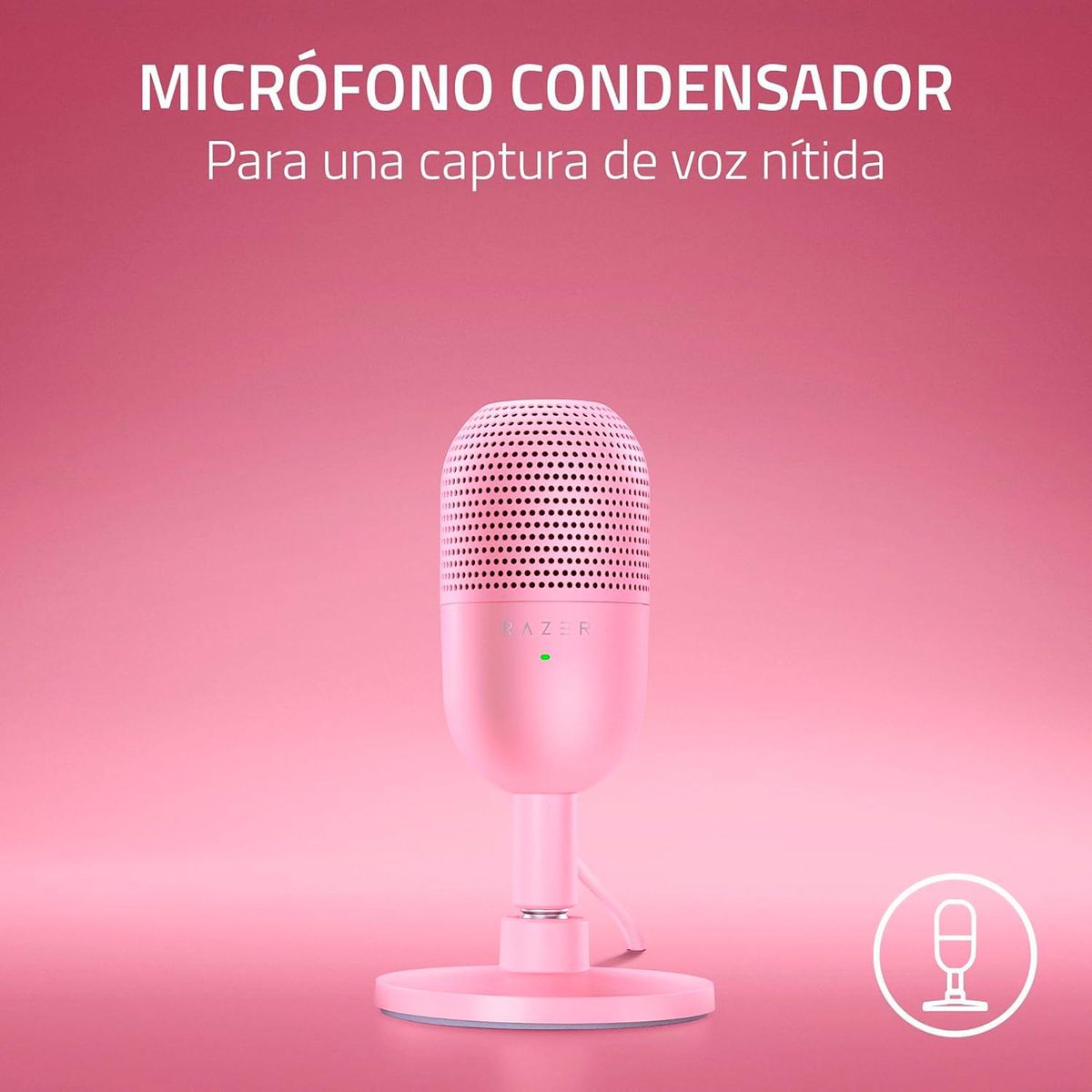 RAZER - Microfono Gamer Razer Seiren V3 Mini Usb Sensor Touch Silent Quartz