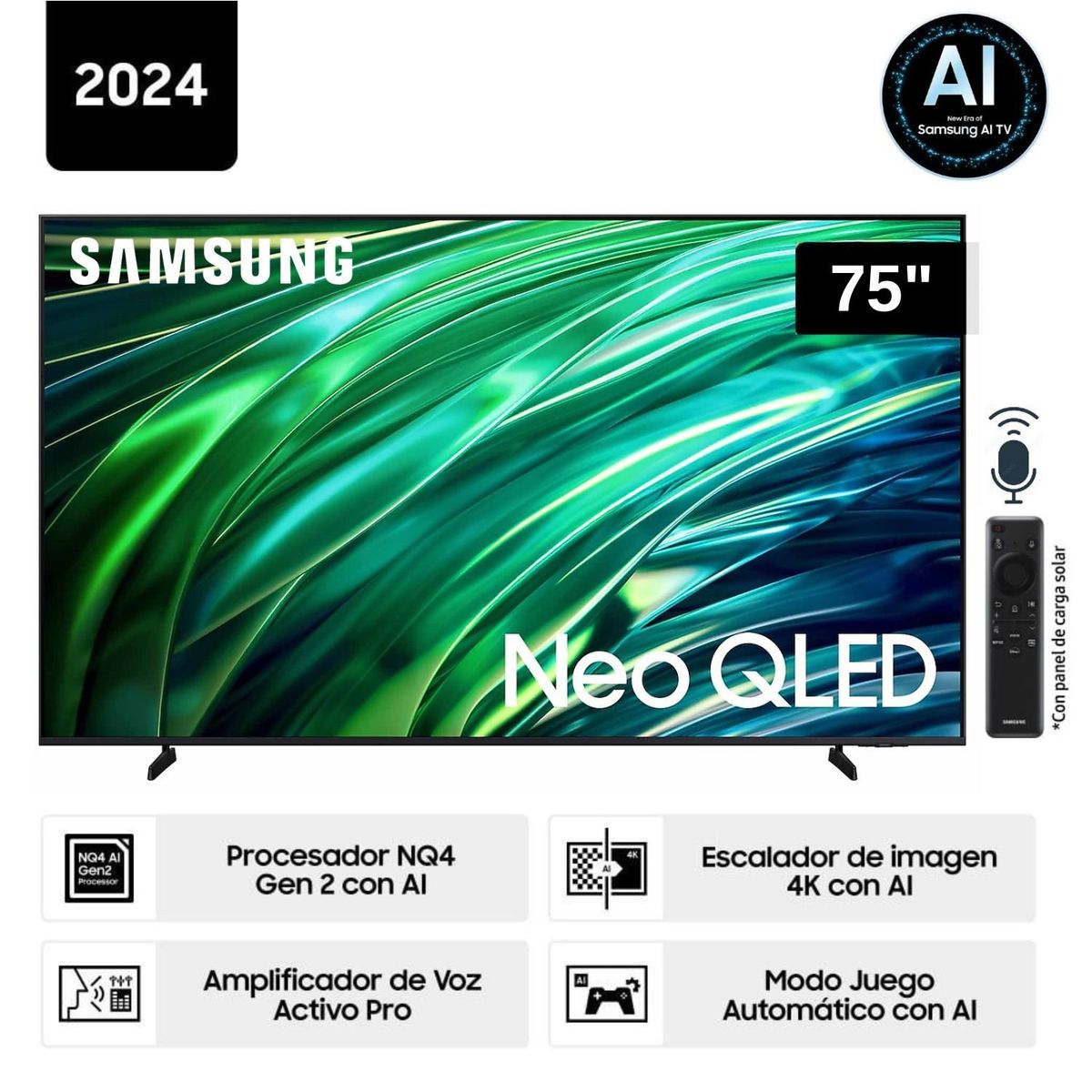 SAMSUNG - Televisor Samsung 75'' Neo QLED 4K QNX1D Tizen OS Smart TV - Nuevo 2024