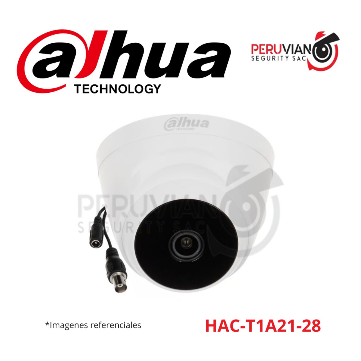 DAHUA - DOMO INTERIOR PLASTICA ICR DIA&NOCHE - 2.0 MP - 1080P - IR 20M HAC-T1A21-28