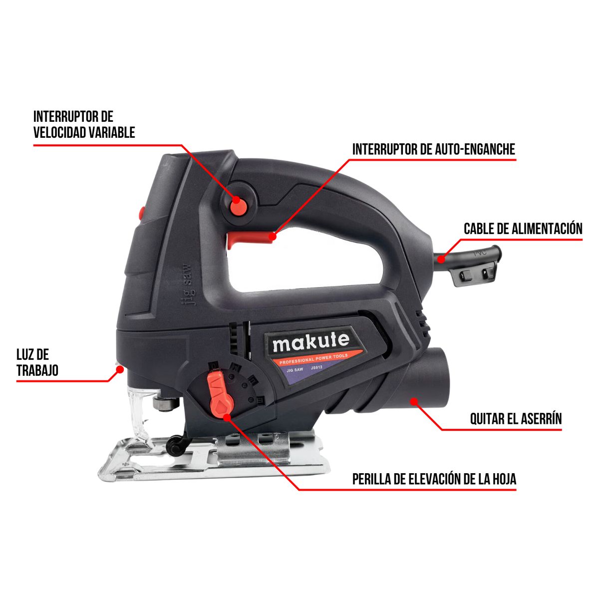 MAKUTE - Sierra caladora 710w con guia laser Makute