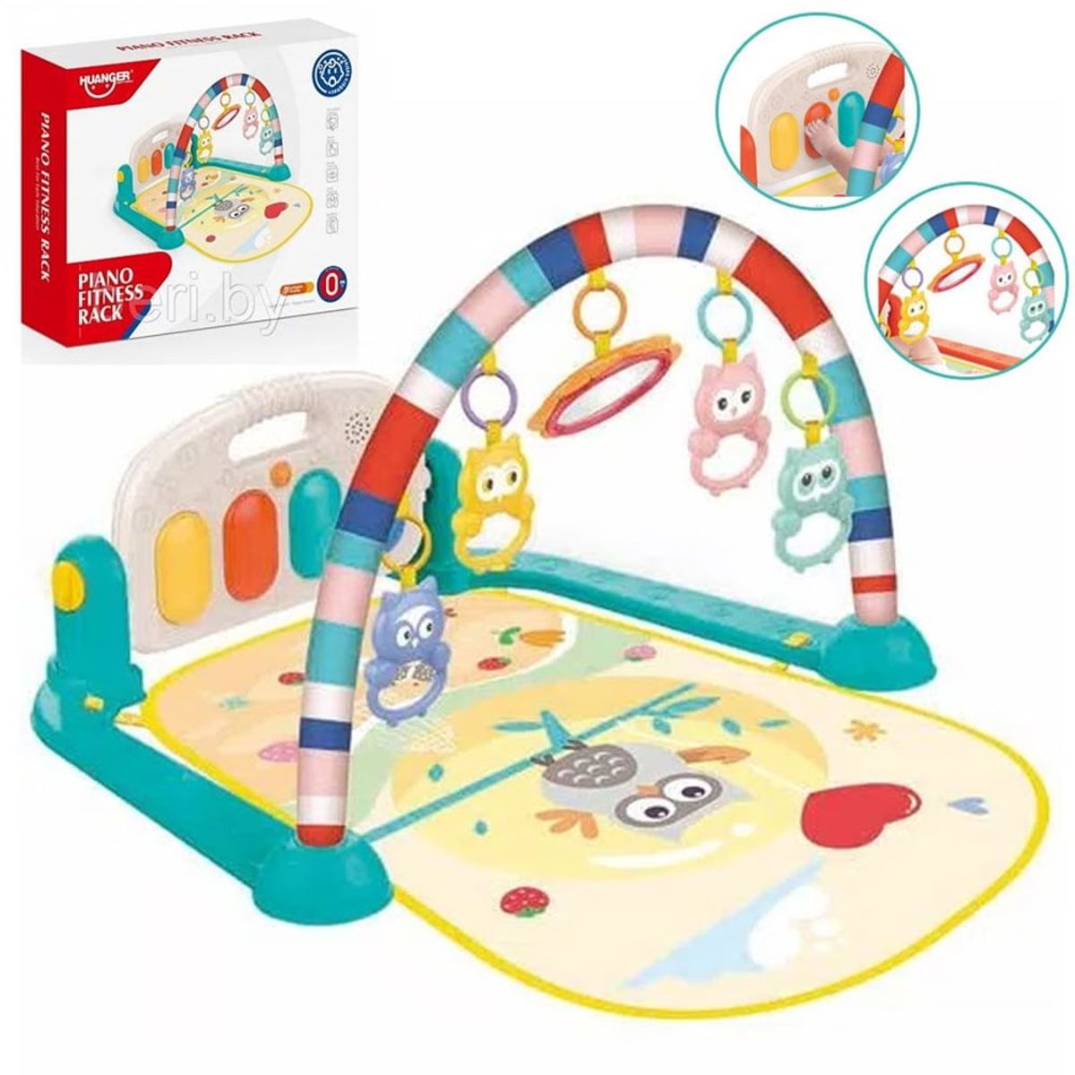 HUANGER - Gimnasio de bebe con Piano Musical Búho HE0650