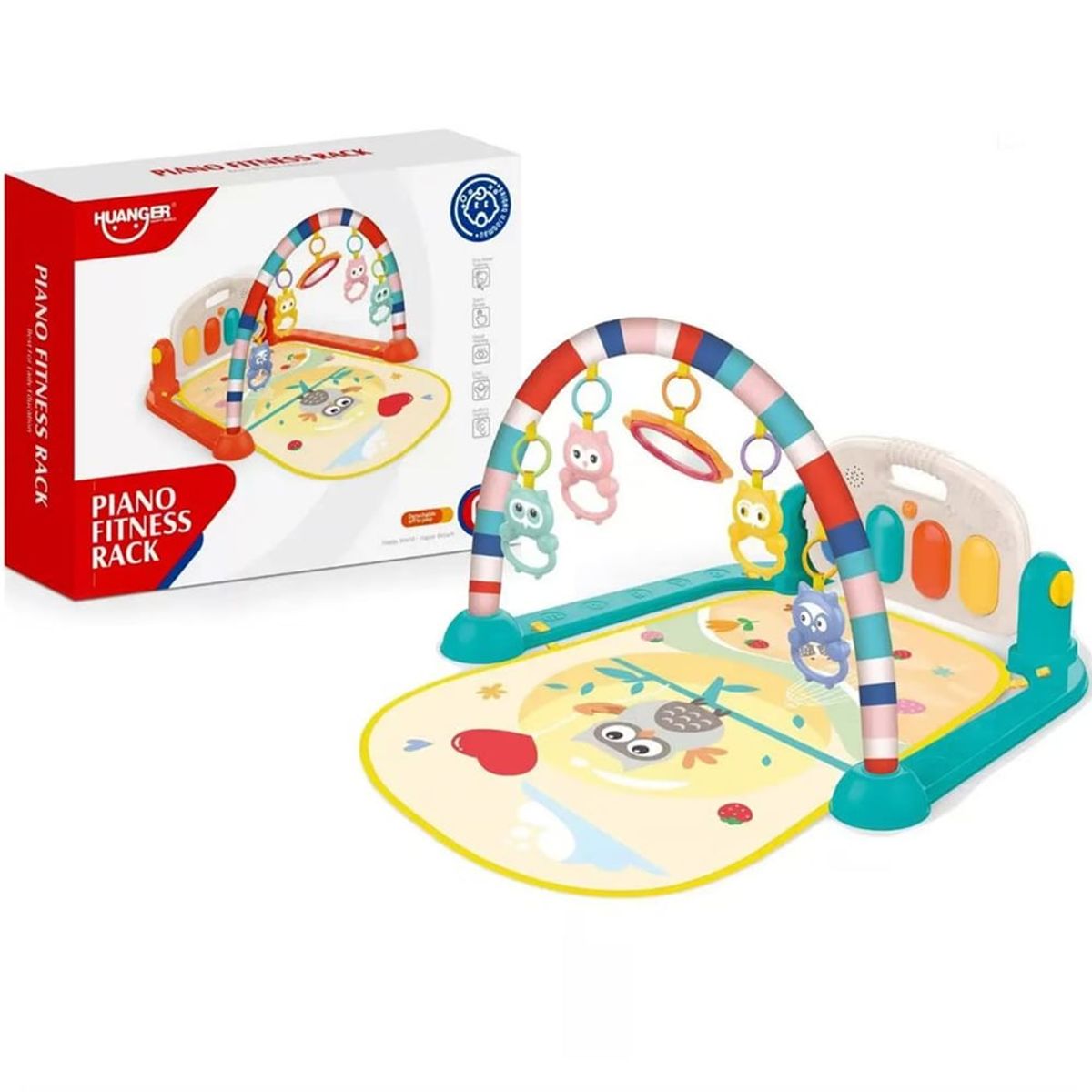 HUANGER - Gimnasio de bebe con Piano Musical Búho HE0650