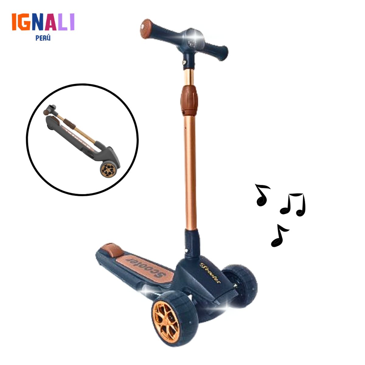 GENERICO - Scooter Premium 1.0 Negro para niños