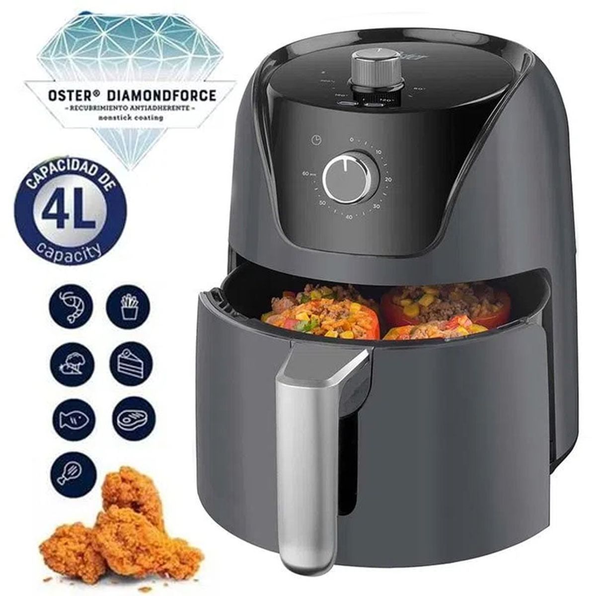OSTER - Freidora de Aire Manual Oster 4L Negro CKSTAF40MDF
